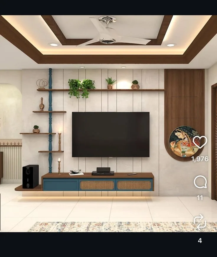 Feature wall TV unit design Amravati